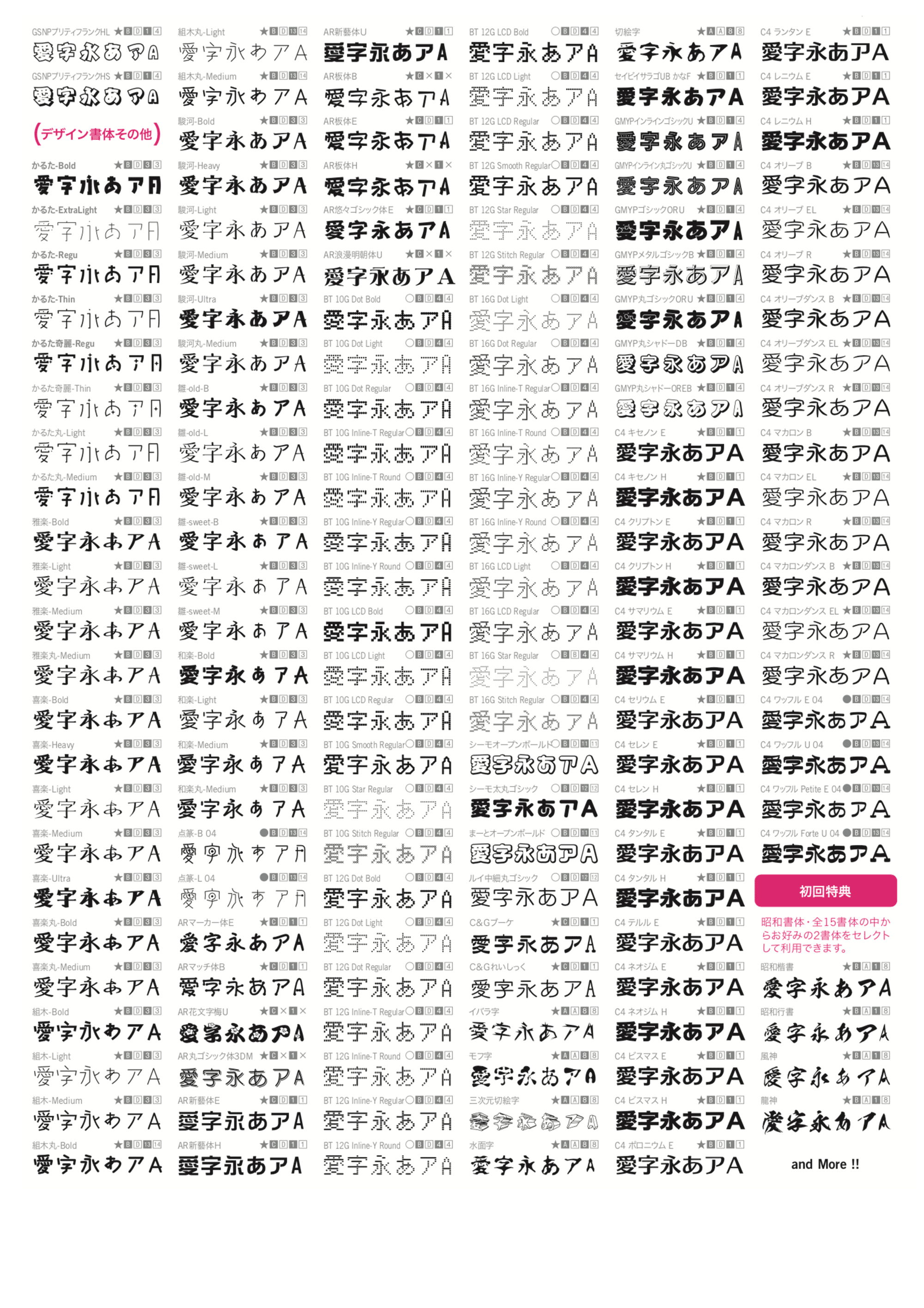 書体見本（日本語2）